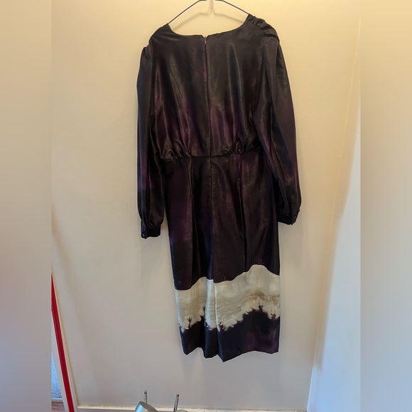 DKNY Purple Ruched Long Sleeve Cocktail Gown - Picture 6 of 6